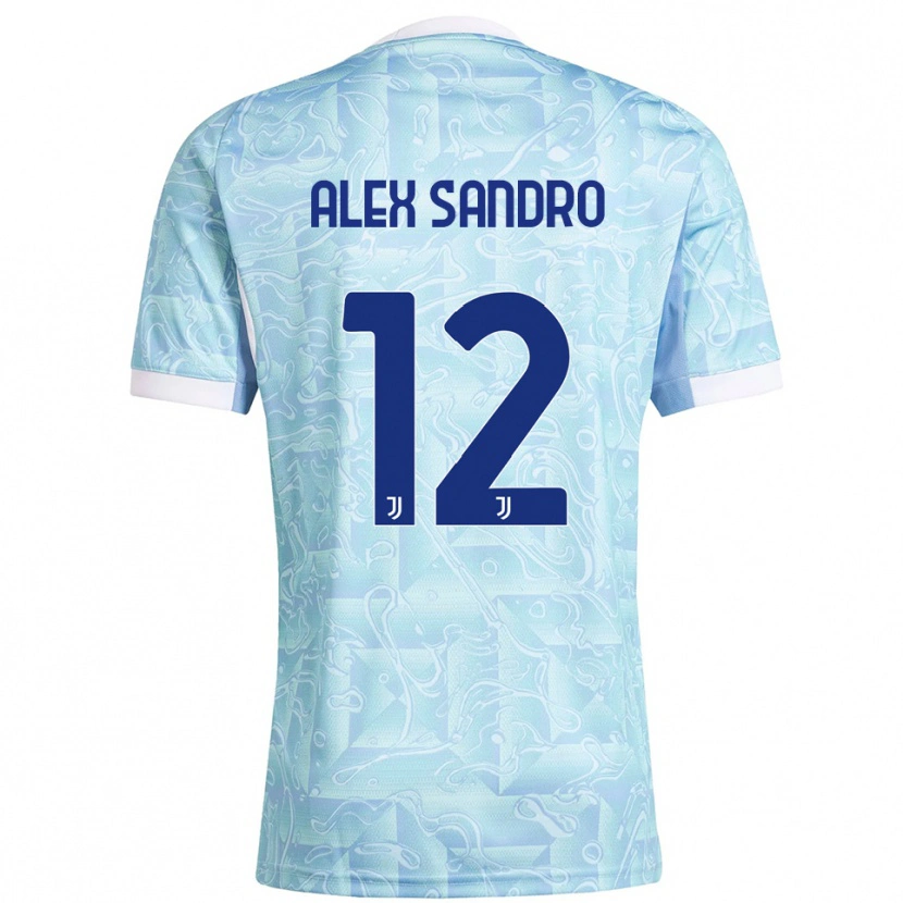 Danxen Dětské Alex Sandro #12 Nebesky Modrá Žlutá Daleko Hráčské Dresy 2025/26 Dres