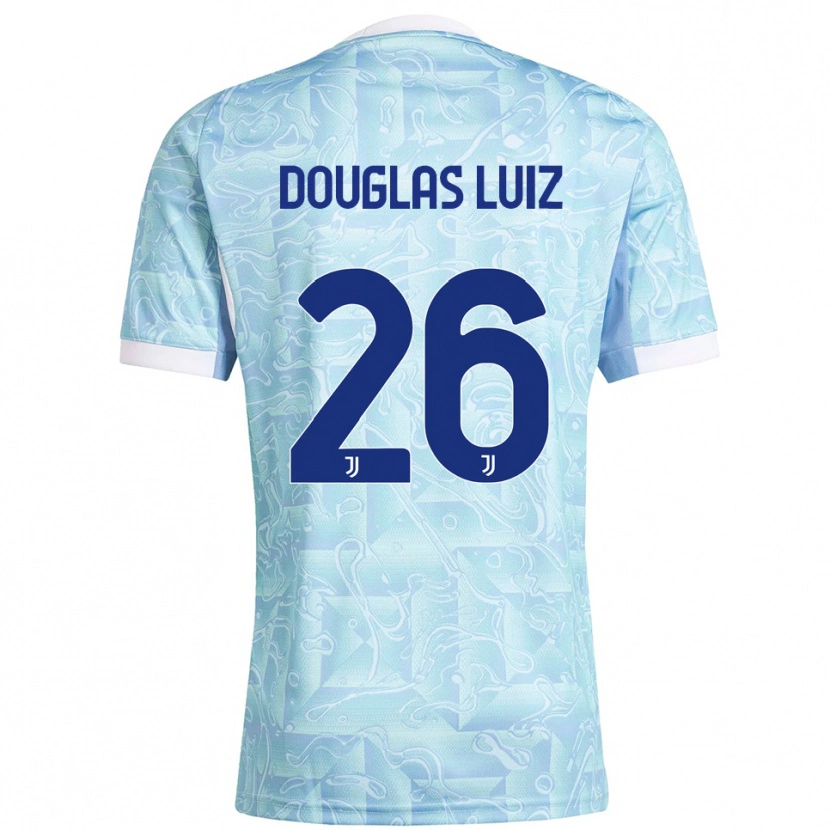 Danxen Dětské Douglas Luiz #26 Nebesky Modrá Žlutá Daleko Hráčské Dresy 2025/26 Dres