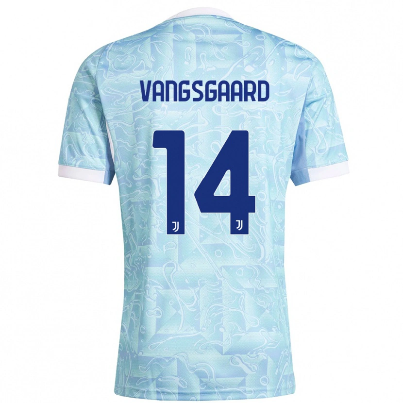 Danxen Dětské Amalie Jørgensen Vangsgaard #14 Nebesky Modrá Žlutá Daleko Hráčské Dresy 2025/26 Dres