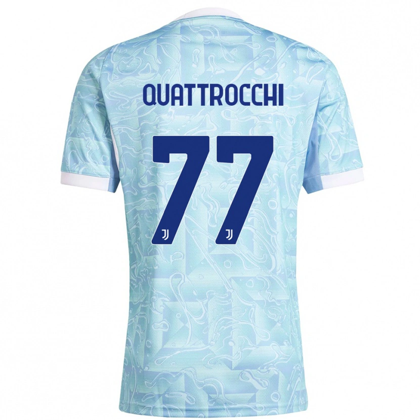 Danxen Dětské Juan Ignacio Quattrocchi #77 Nebesky Modrá Žlutá Daleko Hráčské Dresy 2025/26 Dres