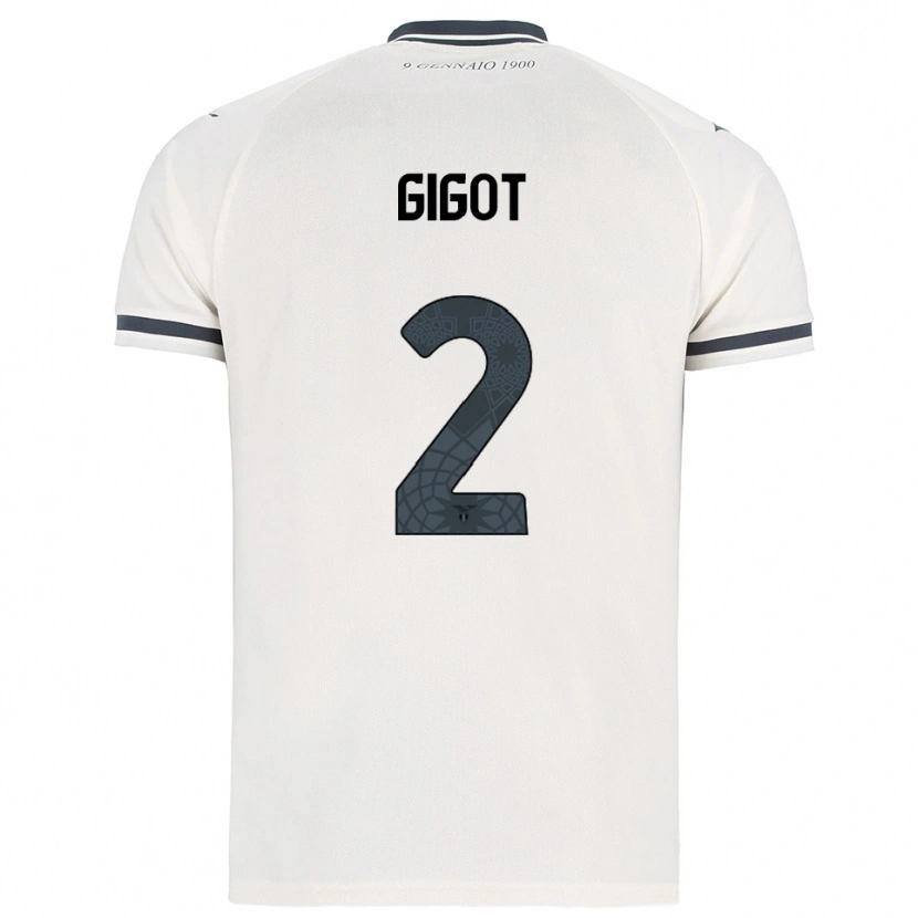 Danxen Dětské Samuel Gigot #2 Bílá Námořnická Modř Daleko Hráčské Dresy 2025/26 Dres