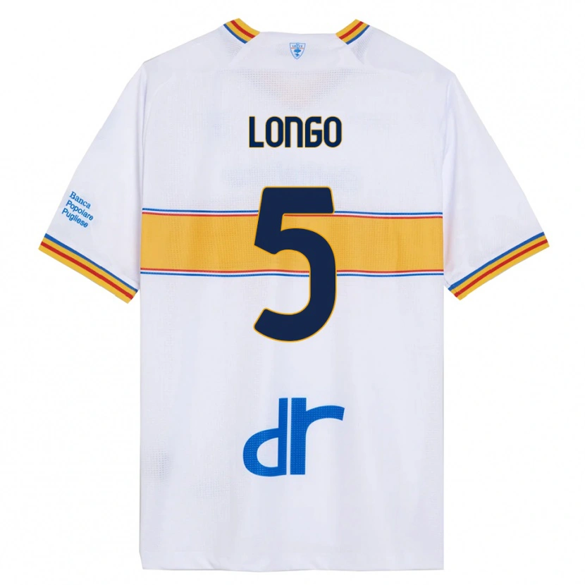 Danxen Dětské Francesco Longo #5 Bílá Žlutá Daleko Hráčské Dresy 2025/26 Dres
