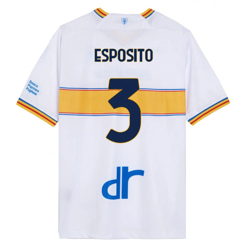Danxen Dětské Sebastian Esposito #3 Bílá Žlutá Daleko Hráčské Dresy 2025/26 Dres