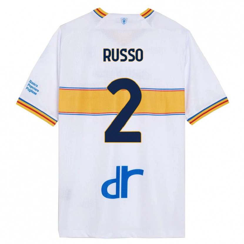 Danxen Dětské Luca Russo #2 Bílá Žlutá Daleko Hráčské Dresy 2025/26 Dres