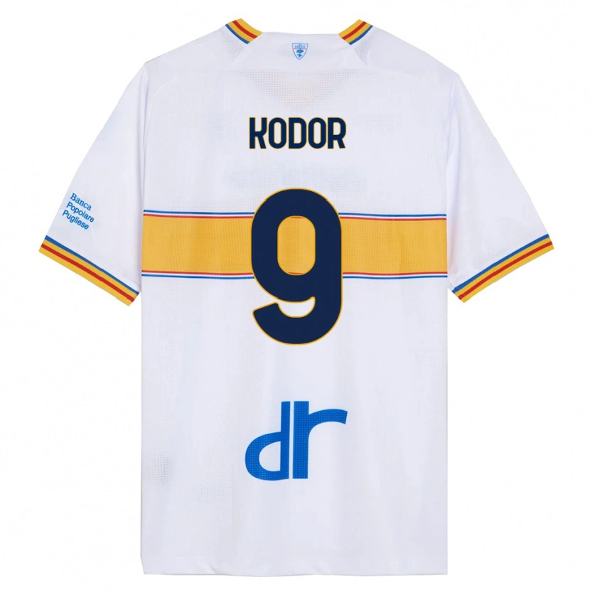 Danxen Dětské Jason Kodor #9 Bílá Žlutá Daleko Hráčské Dresy 2025/26 Dres