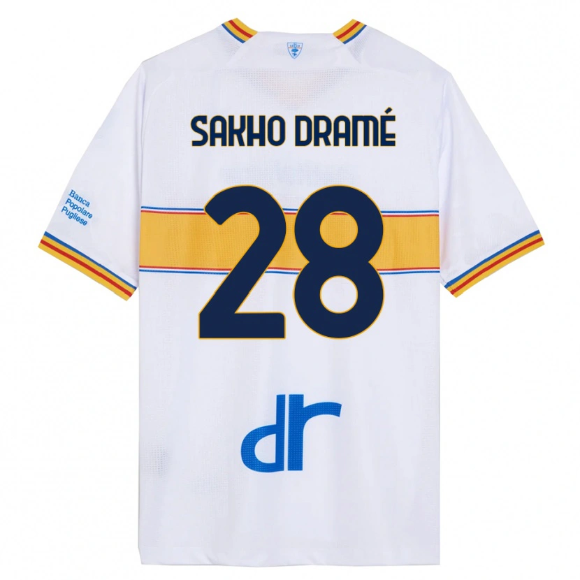 Danxen Dětské Samba Sakho Dramé #28 Bílá Žlutá Daleko Hráčské Dresy 2025/26 Dres