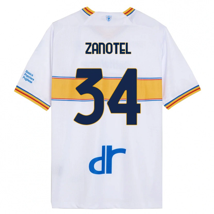 Danxen Dětské Giovanni Zanotel #34 Bílá Žlutá Daleko Hráčské Dresy 2025/26 Dres