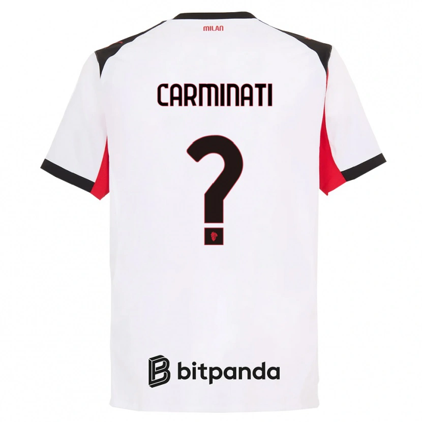 Danxen Dětské Diego Carminati #0 Bílá Černá Daleko Hráčské Dresy 2025/26 Dres