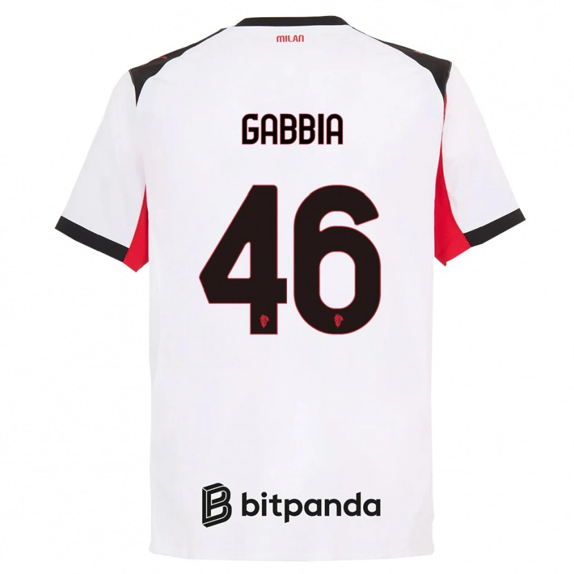 Danxen Dětské Matteo Gabbia #46 Bílá Černá Daleko Hráčské Dresy 2025/26 Dres