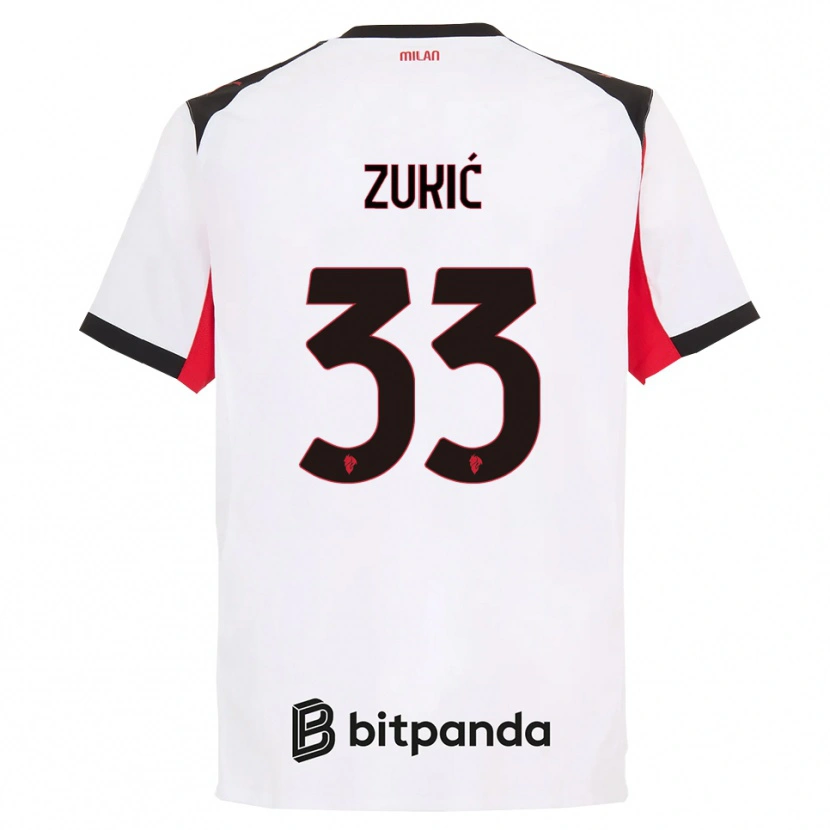 Danxen Dětské Damir Zukić #33 Bílá Černá Daleko Hráčské Dresy 2025/26 Dres