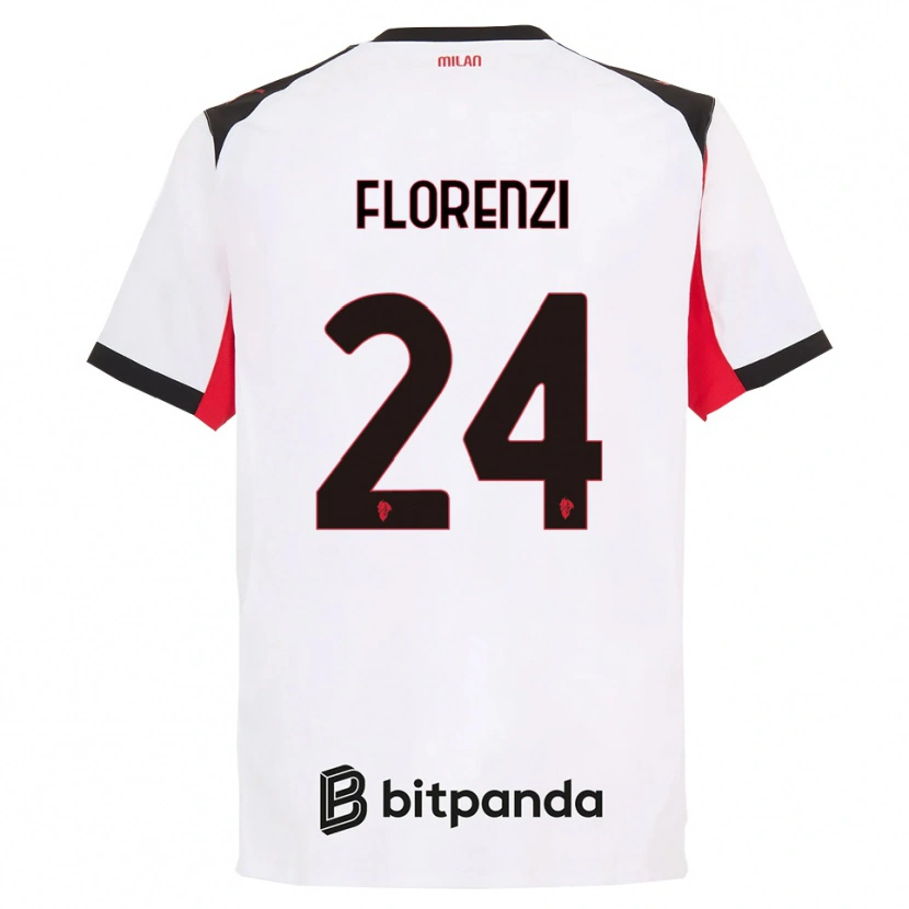 Danxen Dětské Alessandro Florenzi #24 Bílá Černá Daleko Hráčské Dresy 2025/26 Dres