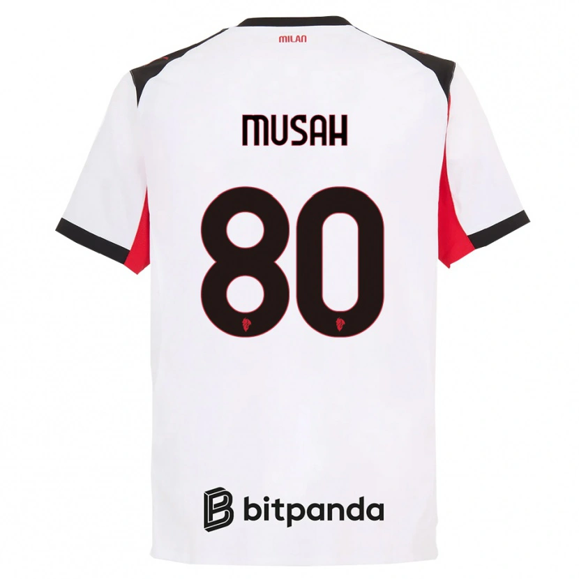 Danxen Dětské Yunus Musah #80 Bílá Černá Daleko Hráčské Dresy 2025/26 Dres