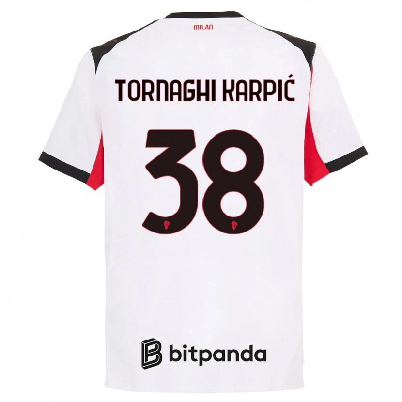 Danxen Dětské Lavinia Tornaghi Karpić #38 Bílá Černá Daleko Hráčské Dresy 2025/26 Dres