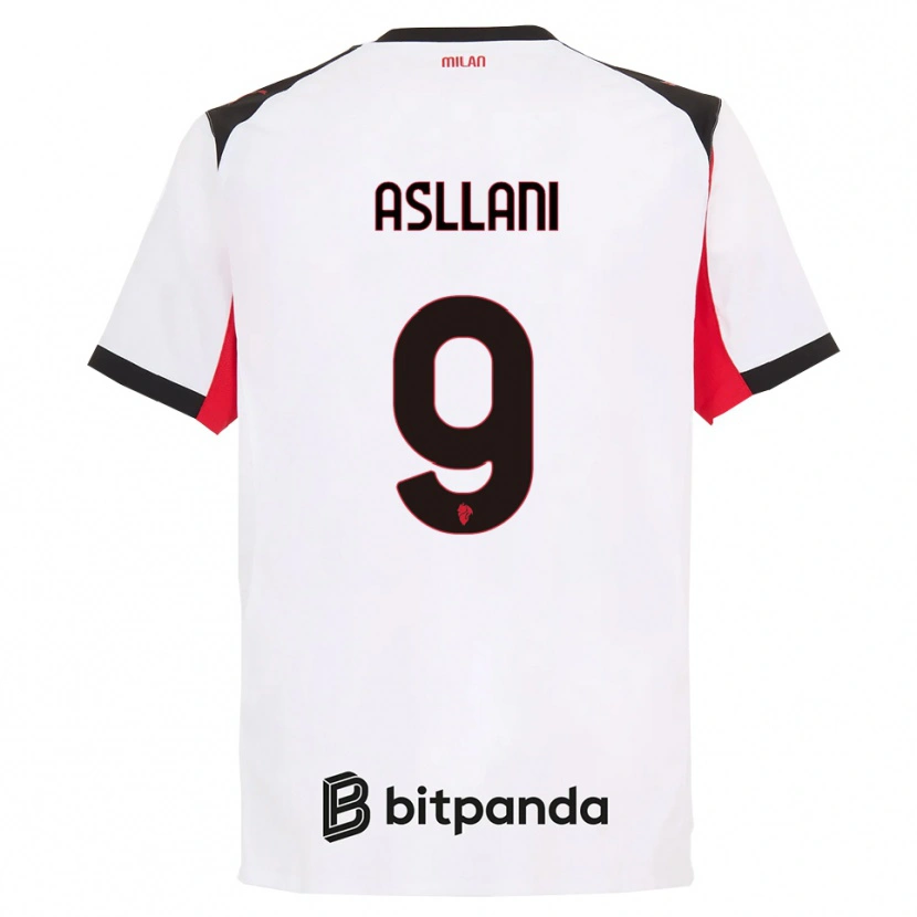Danxen Dětské Kosovare Asllani #9 Bílá Černá Daleko Hráčské Dresy 2025/26 Dres