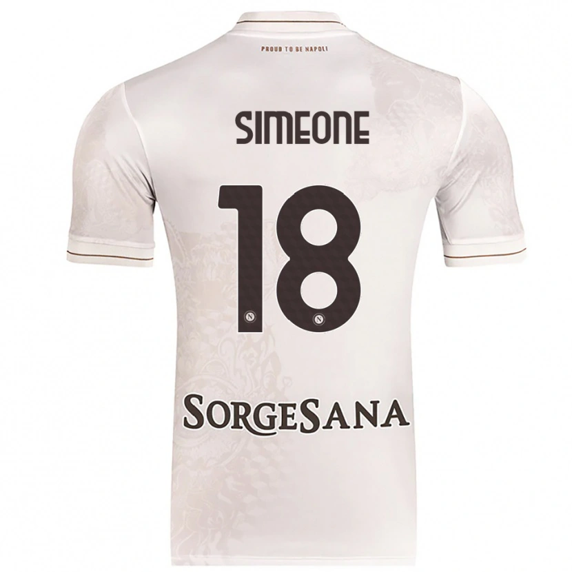 Danxen Dětské Giovanni Simeone #18 Šampaňská Hnědá Daleko Hráčské Dresy 2025/26 Dres