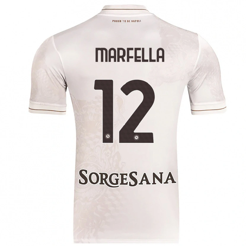 Danxen Dětské Davide Marfella #12 Šampaňská Hnědá Daleko Hráčské Dresy 2025/26 Dres