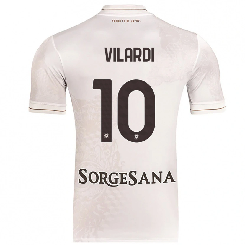 Danxen Dětské Mario Vilardi #10 Šampaňská Hnědá Daleko Hráčské Dresy 2025/26 Dres