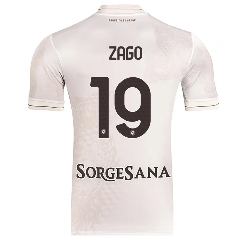 Danxen Dětské Gabriele Zago #19 Šampaňská Hnědá Daleko Hráčské Dresy 2025/26 Dres