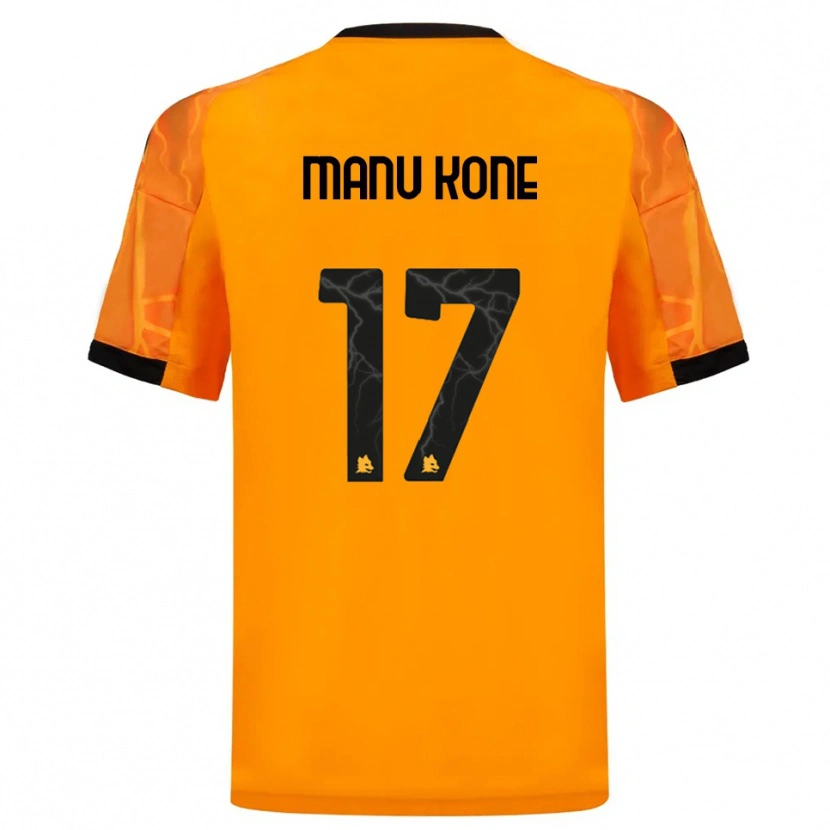 Danxen Dětské Manu Koné #17 Oranžová Černá Daleko Hráčské Dresy 2025/26 Dres