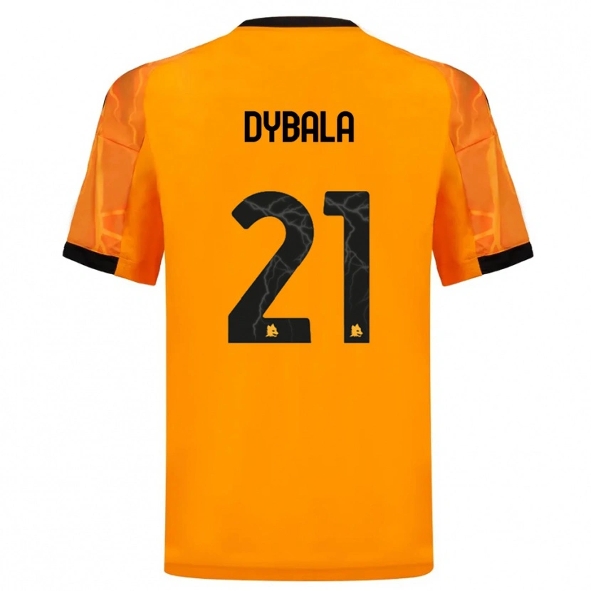 Danxen Dětské Paulo Dybala #21 Oranžová Černá Daleko Hráčské Dresy 2025/26 Dres