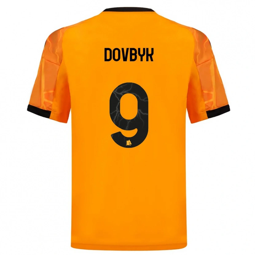 Danxen Dětské Artem Dovbyk #9 Oranžová Černá Daleko Hráčské Dresy 2025/26 Dres