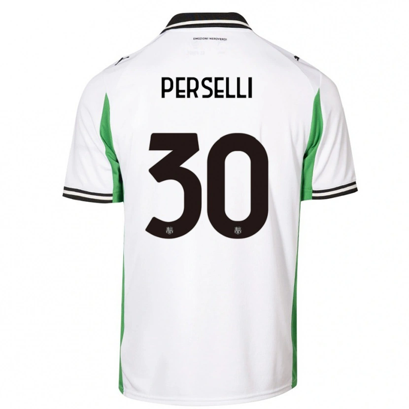 Danxen Dětské Manuela Perselli #30 Bílá Zelená Černá Daleko Hráčské Dresy 2025/26 Dres