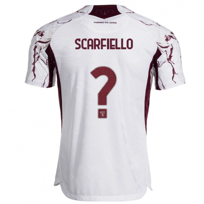 Danxen Dětské Luca Scarfiello #0 Bílá Burgundská Daleko Hráčské Dresy 2025/26 Dres