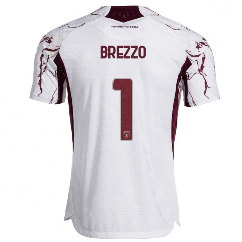 Danxen Dětské Matteo Brezzo #1 Bílá Burgundská Daleko Hráčské Dresy 2025/26 Dres