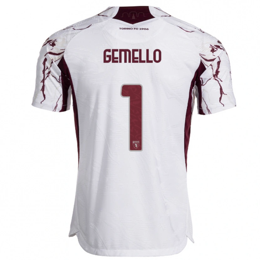 Danxen Dětské Luca Gemello #1 Bílá Burgundská Daleko Hráčské Dresy 2025/26 Dres