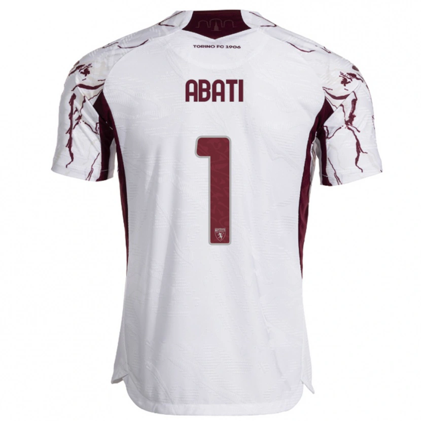 Danxen Dětské Lorenzo Abati #1 Bílá Burgundská Daleko Hráčské Dresy 2025/26 Dres