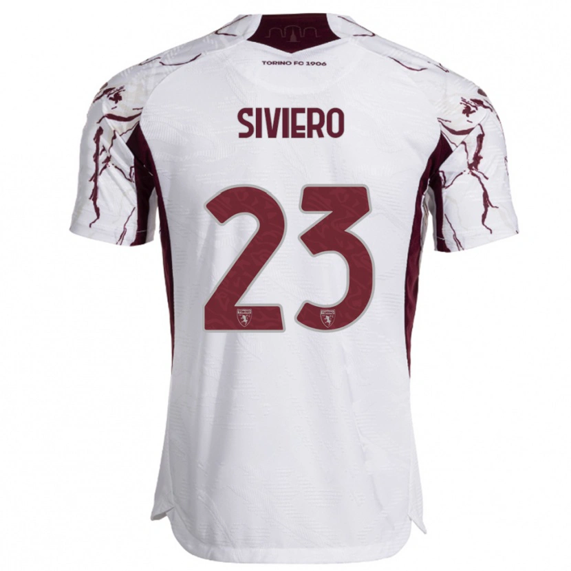 Danxen Dětské Lapo Siviero #23 Bílá Burgundská Daleko Hráčské Dresy 2025/26 Dres