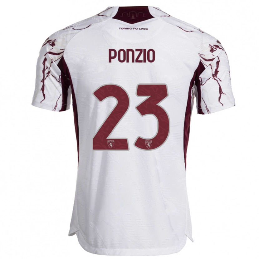 Danxen Dětské Erika Ponzio #23 Bílá Burgundská Daleko Hráčské Dresy 2025/26 Dres