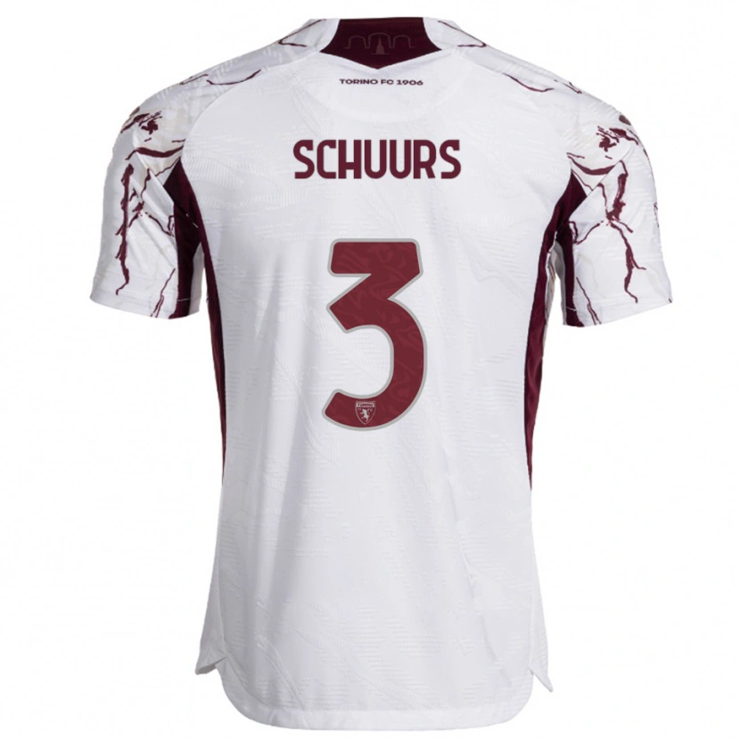 Danxen Dětské Perr Schuurs #3 Bílá Burgundská Daleko Hráčské Dresy 2025/26 Dres