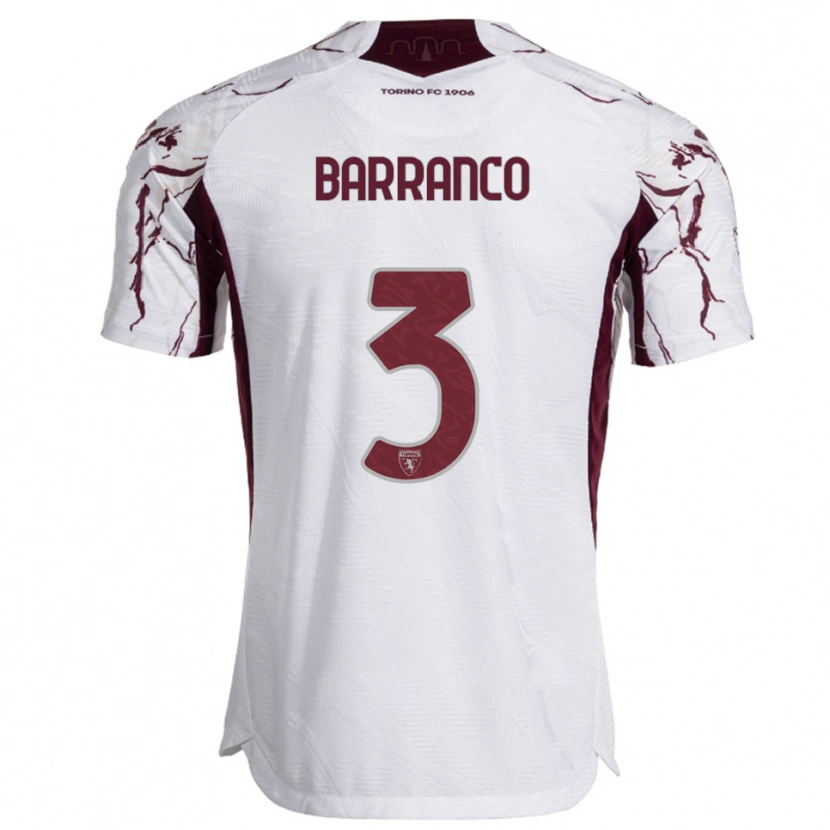Danxen Dětské Gioacchino Barranco #3 Bílá Burgundská Daleko Hráčské Dresy 2025/26 Dres