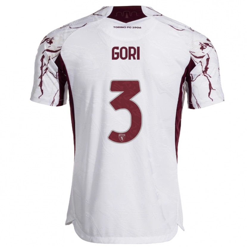 Danxen Dětské Gabriele Gori #3 Bílá Burgundská Daleko Hráčské Dresy 2025/26 Dres