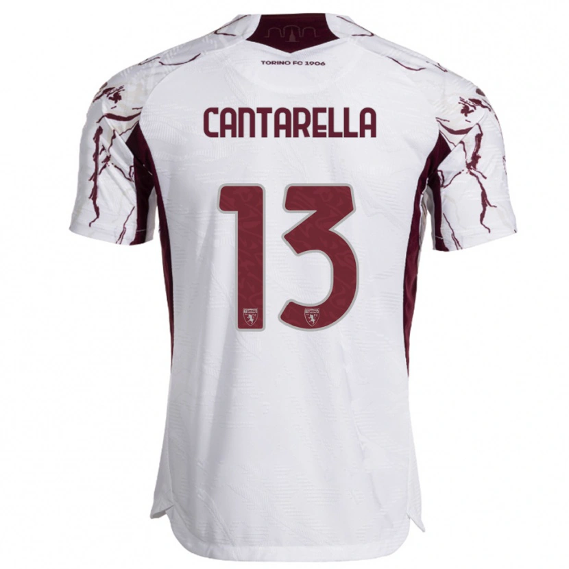 Danxen Dětské Luca Cantarella #13 Bílá Burgundská Daleko Hráčské Dresy 2025/26 Dres