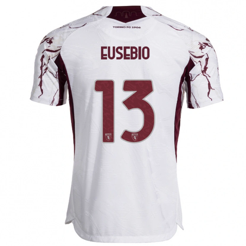 Danxen Dětské Chiara Eusebio #13 Bílá Burgundská Daleko Hráčské Dresy 2025/26 Dres