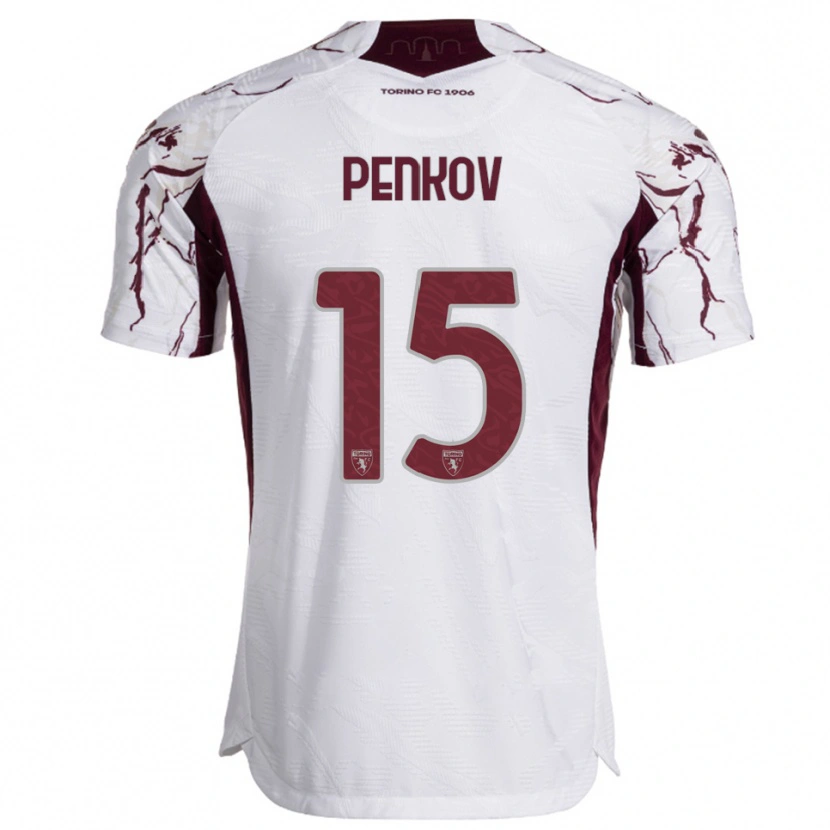 Danxen Dětské Borislav Penkov #15 Bílá Burgundská Daleko Hráčské Dresy 2025/26 Dres