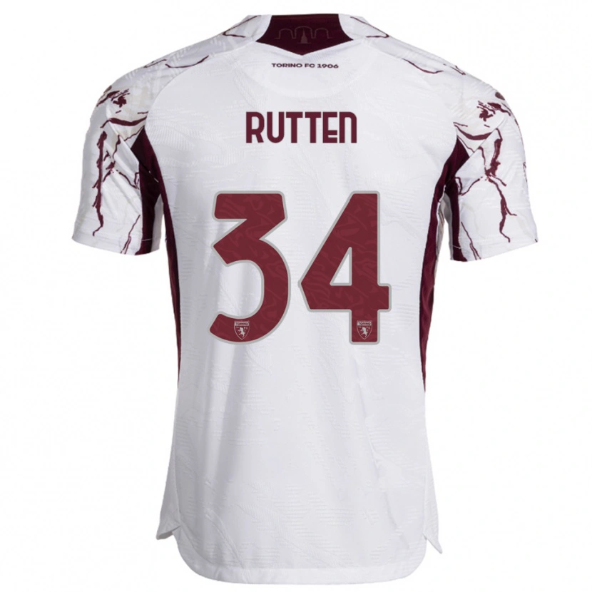 Danxen Dětské Jill Rutten #34 Bílá Burgundská Daleko Hráčské Dresy 2025/26 Dres