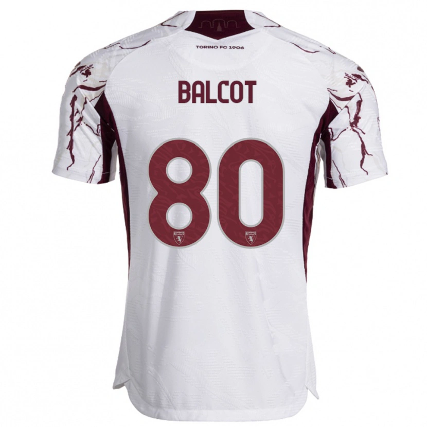 Danxen Dětské Côme Bianay Balcot #80 Bílá Burgundská Daleko Hráčské Dresy 2025/26 Dres