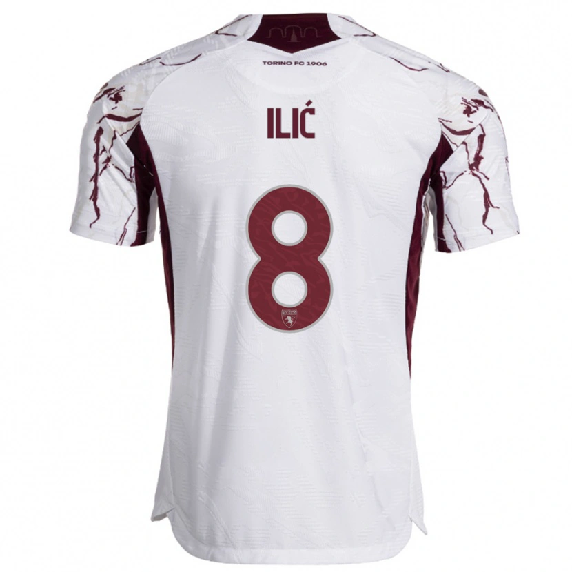 Danxen Dětské Ivan Ilić #8 Bílá Burgundská Daleko Hráčské Dresy 2025/26 Dres