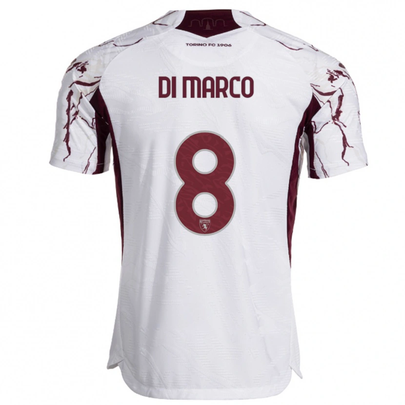 Danxen Dětské Tommaso Di Marco #8 Bílá Burgundská Daleko Hráčské Dresy 2025/26 Dres