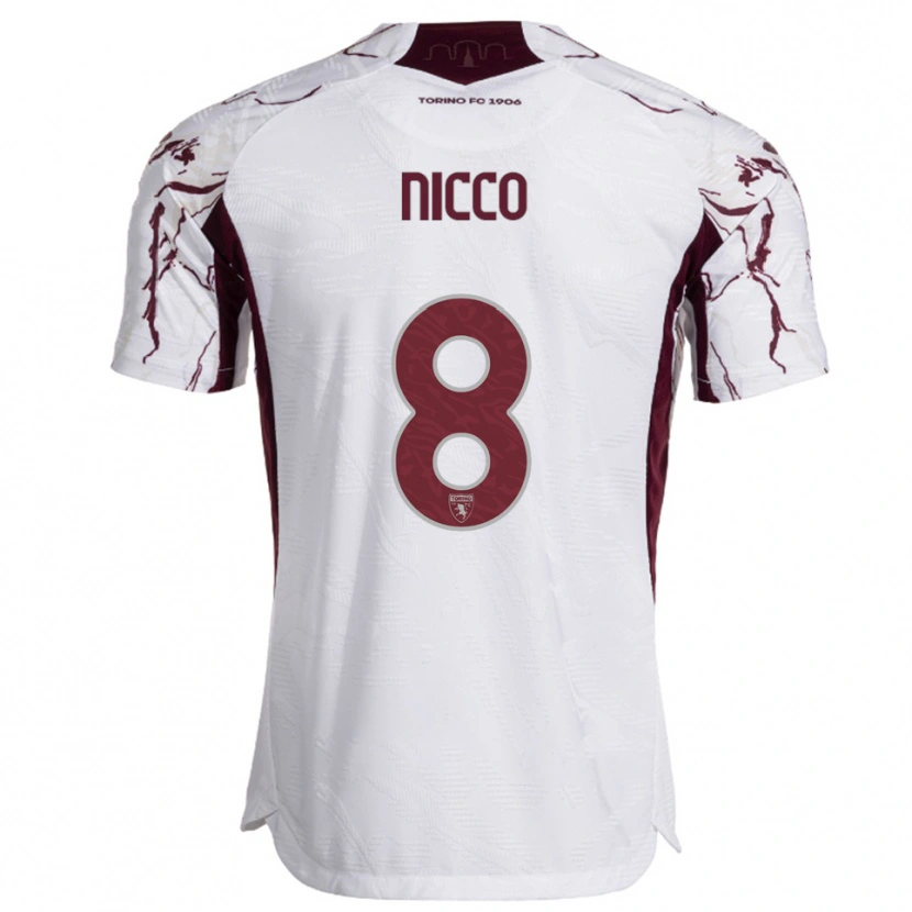 Danxen Dětské Giada Nicco #8 Bílá Burgundská Daleko Hráčské Dresy 2025/26 Dres
