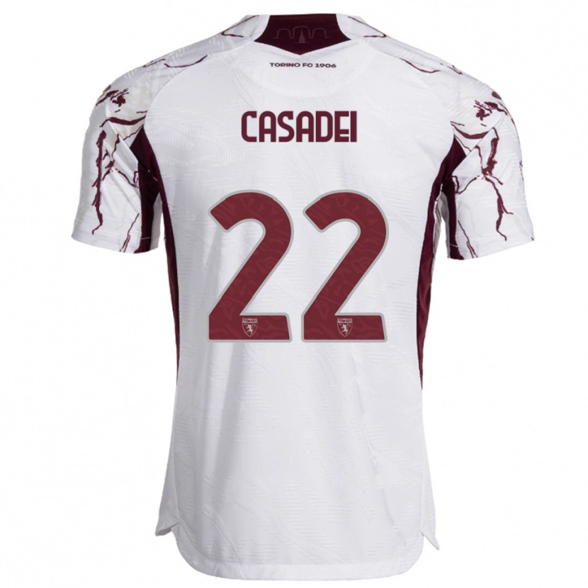 Danxen Dětské Cesare Casadei #22 Bílá Burgundská Daleko Hráčské Dresy 2025/26 Dres