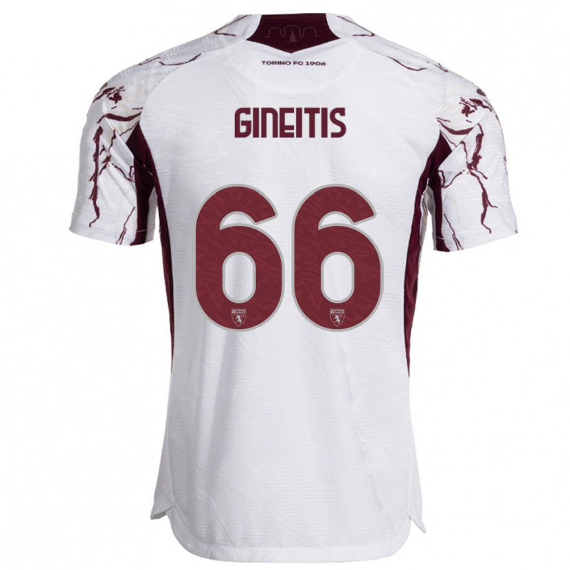 Danxen Dětské Gvidas Gineitis #66 Bílá Burgundská Daleko Hráčské Dresy 2025/26 Dres