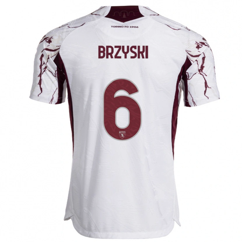 Danxen Dětské Igor Brzyski #6 Bílá Burgundská Daleko Hráčské Dresy 2025/26 Dres