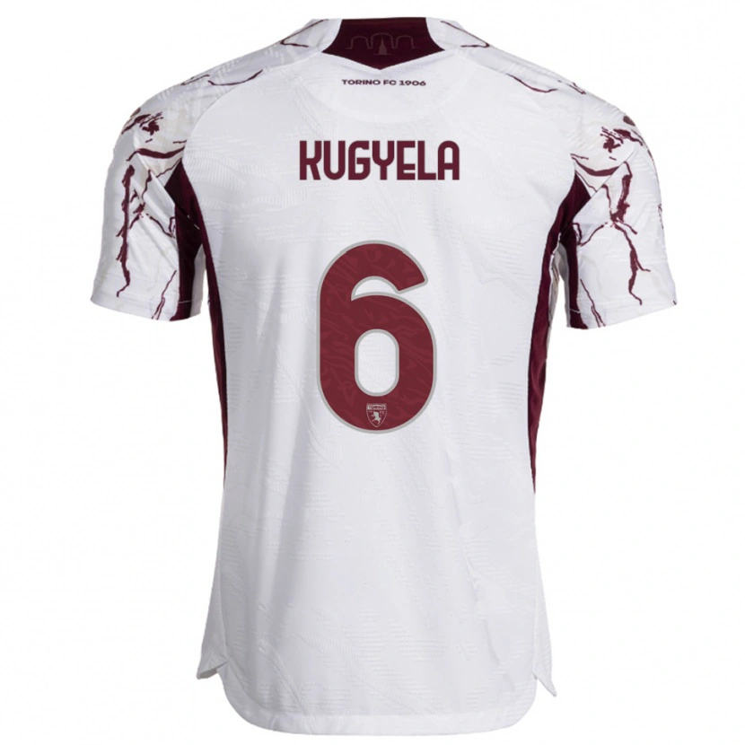 Danxen Dětské Zalán Kugyela #6 Bílá Burgundská Daleko Hráčské Dresy 2025/26 Dres