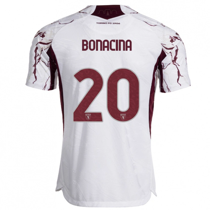Danxen Dětské David Bonacina #20 Bílá Burgundská Daleko Hráčské Dresy 2025/26 Dres