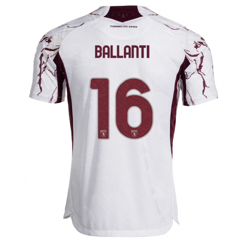 Danxen Dětské Andrea Ballanti #16 Bílá Burgundská Daleko Hráčské Dresy 2025/26 Dres