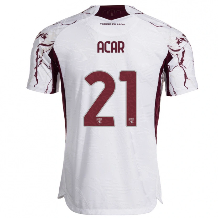 Danxen Dětské Emirhan Acar #21 Bílá Burgundská Daleko Hráčské Dresy 2025/26 Dres